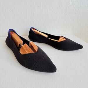 Rothy’s The Point Black Sz 9 Pointed Toe Washable Knit Office Flats Quiet Luxury